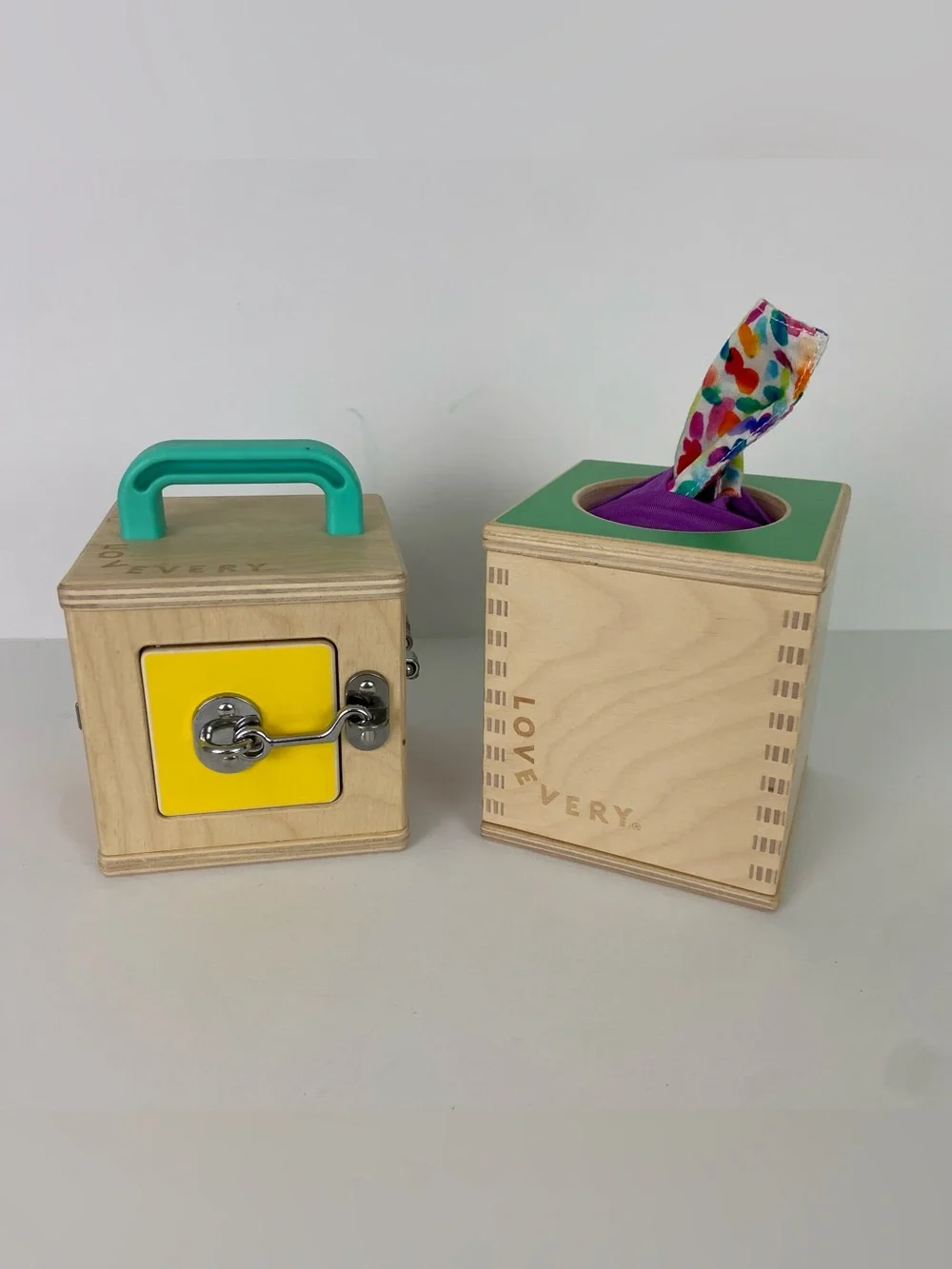 Lovevery Wooden Lock Box & Magic Tissue Box Bundle